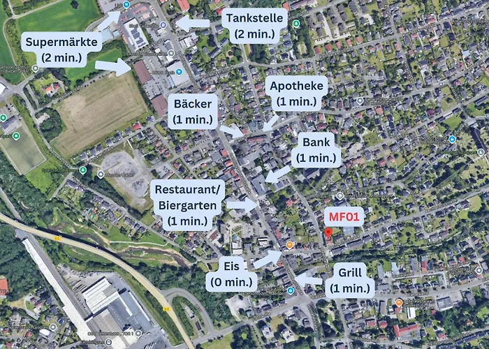 Mit 2 Einzelbetten, Terrasse, Parkplatz, Wlan, Voll Ausgestattet - Monteurwohnung Mf01